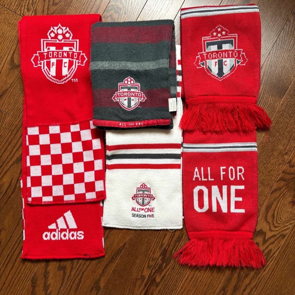 Set of Four Toronto FC Scarves Collection Soccer MLS